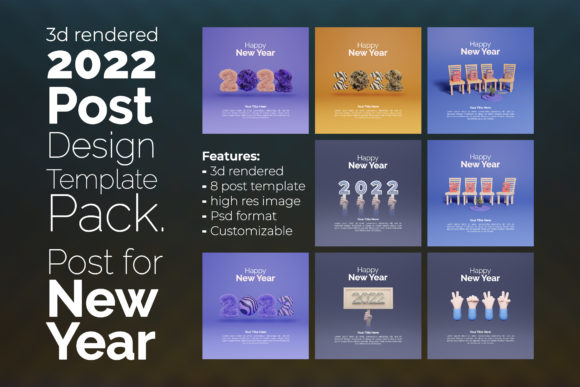 Anime Style New Year Post Pack