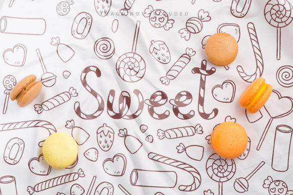 Macarons Yellow Cookies Mockup
