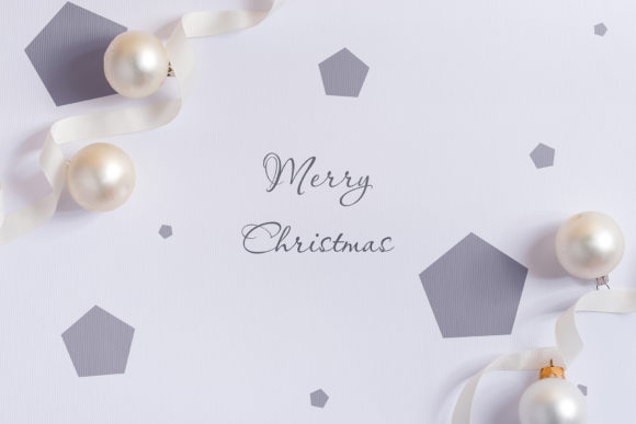 Merry Christmas Silver Mockup